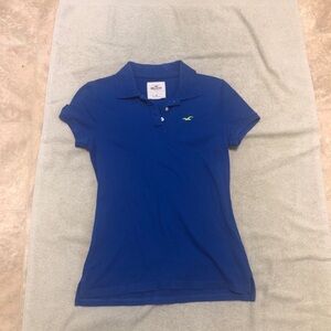Hollister Women's Vibrant Blue Polo Tee
